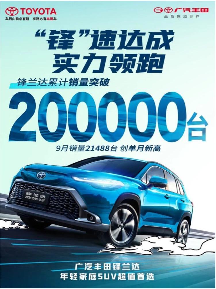 广汽丰田9月销量：双擎热度不减，累积批发销量破百万