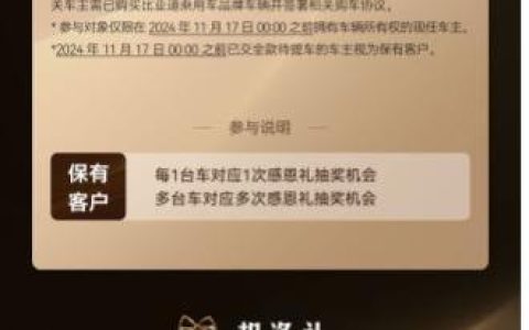 现在下订比亚迪海洋网的车就能抽U8使用权
