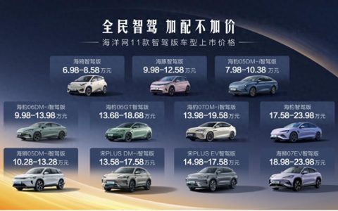 全民智驾，加配不加价！比亚迪海洋网11款智驾版车型上市