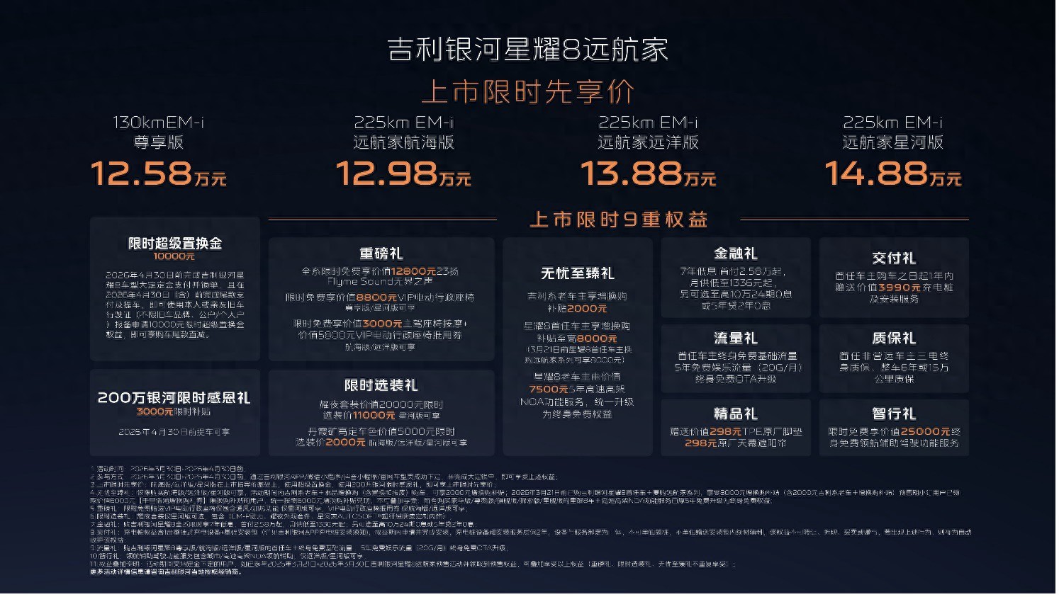 12.58万起！吉利银河星耀8远航家系列加新上市