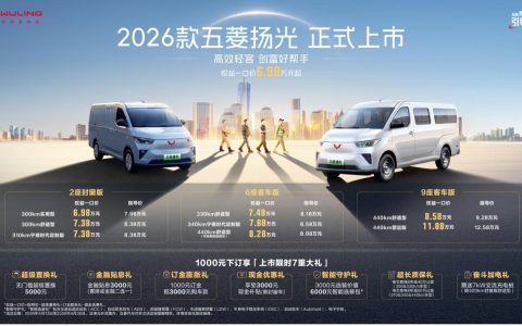 高效轻客2026款五菱扬光6.98万元起上市