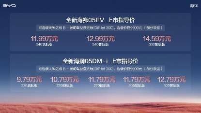“都市智趣SUV”比亚迪全新海狮05上市 9.79万元起售