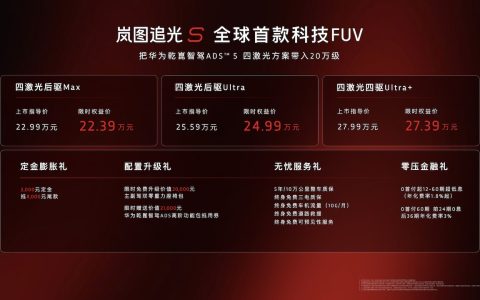 岚图追光S上市 权益后售价22.39万元起